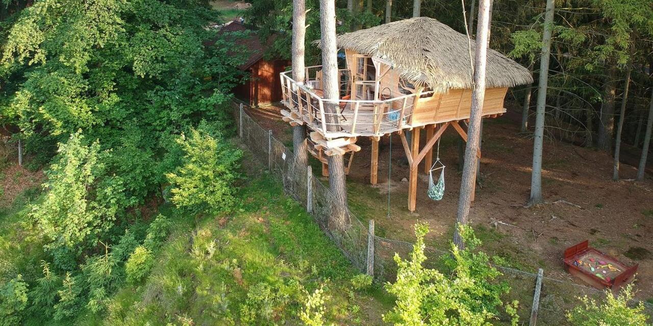 Готель Treehouse U Rybnika Osecna Екстер'єр фото
